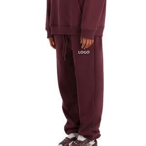 Pantalones deportivos transpirables para hombre, con cordón elástico en la cintura, holgados, rectos, informales, gruesos, tipo suéter. - Product Image 1