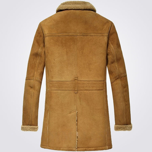 Best High Quality Style Winter FauxMensCamel Winter Sheepskin Shearling <b>PeaCoat</b> Plus Size PU LeatherCoats <b>Men's</b> Leather <b>Jackets</b> - Product Image 6