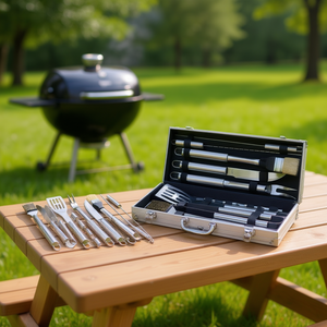 Juego de Utensilios para Barbacoa de Acero Inoxidable de Primera Calidad, 12 Piezas (45 cm) - Cromado - Product Image 3