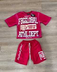 Fabricant de survêtements 300GSM Heavyweight Streetwear Impression numérique Sun Faded Ensemble de shorts 2 pièces pour hommes Ensemble de t-shirts et shorts - Product Image 3