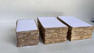 Papier en coton fait à la main avec bordure en feuille d'or Feuilles de papeterie de luxe Papier de chiffon en coton avec bords métalliques dorés - Product Image 5