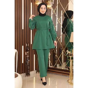 Ensemble décontracté Inci avec hauts mi-longs et pantalons, design détaillé - Product Image 4