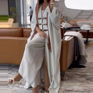 Vêtements musulmans traditionnels élégants et modestes pour femmes brodés à la main style turc Kimono Kaftan Abayas robes formelles de Dubaï - Product Image 1