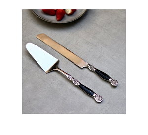 Juego de queso de acero inoxidable con mango de latón macizo, tamaño y forma personalizados para uso en fiestas de boda - Product Image 6