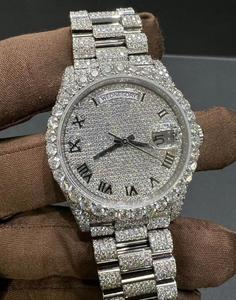 VVS1 Blanc Moissanite Diamant Montre Mécanique Automatique pour Adultes Unique Buste Complet Boîtier en Acier Inoxydable Verre - Product Image 2