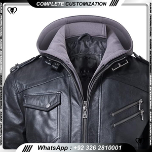 Chaqueta informal de cuero para hombre, logotipo personalizado, diseñador, venta al por mayor, chaquetas de hombre de talla grande puras en blanco - Product Image 2
