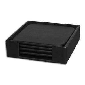 Juego de Posavasos Cuadrados de Metal Negro Mate, Bordes Contemporáneos Elegantes, Base Antideslizante para el Hogar, Venta al por Mayor - Product Image 2