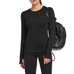 Ropa informal Color sólido Ligero Correr Camisetas de manga larga para mujer Logotipo personalizado de alta calidad Impreso Camisas de mujer - Product Image 5