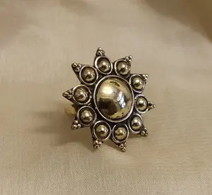 New Ethnic Design Brass Metal <b>Gold</b> Color Plain <b>Ring</b> for Women Custom Design Jewelry Supplier - Product Image 1