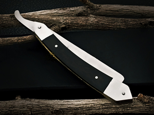 Cuchillos de seguridad industrial personalizables OEM, maquinilla de afeitar recta clásica de acero inoxidable con hermoso mango de cuerno para proyectos de bricolaje - Product Image 3