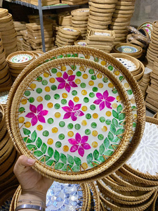 ถาดหวายทำมือทำจากธรรมชาติของตกแต่งอเนกประสงค์ - Product Image 6