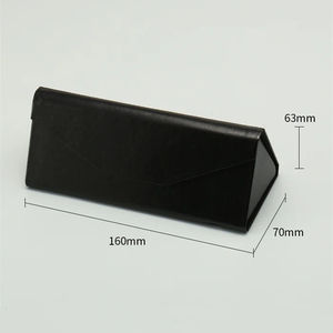 Boîte à lunettes de soleil portable avec logo personnalisé en gros, couleur personnalisée, en PU, étanche, aimant puissant, pliable, en forme de triangle - Product Image 4