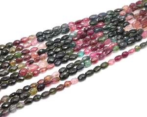 Nouvelles perles de pastèque multi-tourmaline naturelles tendance 6X8mm Rondelle forme brin de pierre semi-précieuse pour la fabrication de bijoux - Product Image 1