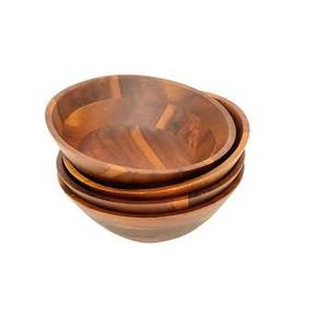 Wholesale Handcrafted Eco-Friendly Mango Wood Salad Bowl Blue <b>White</b> Floral Vintage Modern Design <b>Serving</b> <b>Dish</b> Home Kitchen Bowl - Product Image 4
