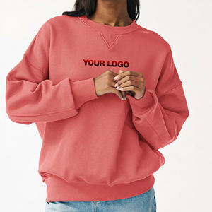 Sweat-shirt pour femme entièrement personnalisable, faible MOQ, col zippé quart, coupe ample, épaules tombantes, pull confortable - Product Image 4