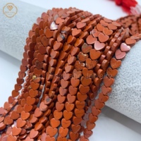Chaude 6*6mm en forme de coeur pierre naturelle vert Avenurie poudre cristal indien eau herbe rouge bijou oeil de tigre perles de pin
