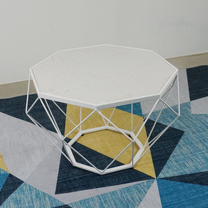 SFBT026 Modern Marble <b>Sofa</b> <b>Table</b> Dimond Collection with White Frame and Decorative White Marble Top - Product Image 2