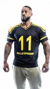 Camiseta de fútbol americano personalizada para hombres, camiseta transpirable para jóvenes con manga corta, diseño sublimado elástico, ropa de fútbol para jóvenes - Product Image 6