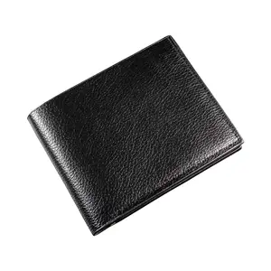 Portefeuille en cuir véritable pour homme, porte-monnaie classique noir souple avec poche et porte-cartes de crédit