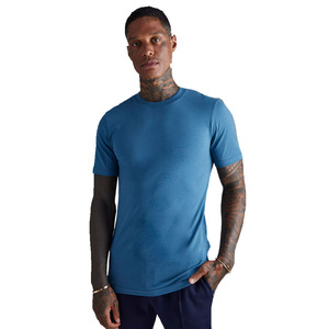 Best Selling Men Stretchable Heather Sky <b>Blue</b> Colour Blank Gym Wear Muscle Fit T Shirt With O Neck For Sale - Product Image 1