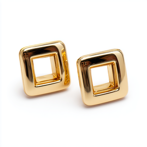 Pendientes de aro de moda de triángulo cuadrado de forma personalizada fabricante de joyería OEM - Product Image 2