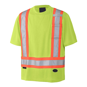 เสื้อเชิ๊ตผู้ชายสะท้อนแสง Hi VIS เสื้อเชิ๊ตทำงานเสื้อโปโลก่อสร้างเสื้อยืดเสื้อกั๊ก - Product Image 3
