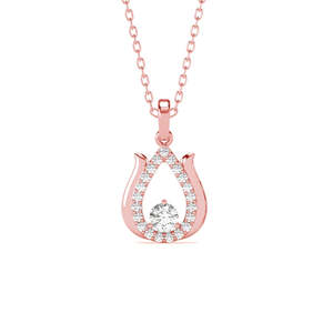 Colgante de Plata de Ley 925 con Baño de Rodio en Forma de Gota de Agua para Mujer, con Circonita o Moissanita - Product Image 1
