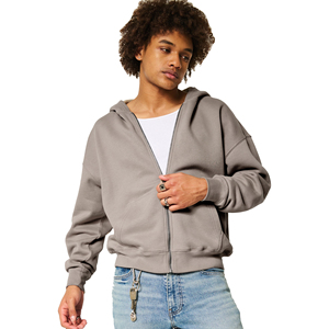 Sweat à capuche zippé surdimensionné pour hommes hiver 100% coton polaire personnalisé 280gsm grande taille design solide à capuche col avant Logo Position - Product Image 1