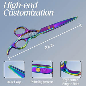 ชุดกรรไกรตัดผมแบบมืออาชีพชุดกรรไกรตัดผมและกรรไกรซอยผมสแตนเลสพร้อมตัวแทรกสีดำโดย maqnsco - Product Image 5