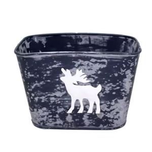 Maceta con Forma Rectangular de Metal Estándar Dorado, Maceta Cuadrada, Color de Piedra Gris, Decoración Personalizada Hecha a Mano, Artículos de Jardín - Product Image 2