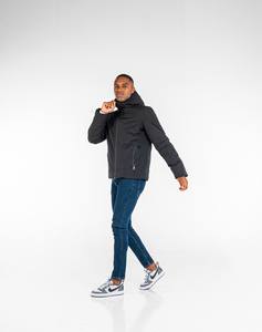 Imperio Shop Chaqueta impermeable con cremallera para exteriores con acolchado Comfort Chaqueta negra acolchada - Product Image 3