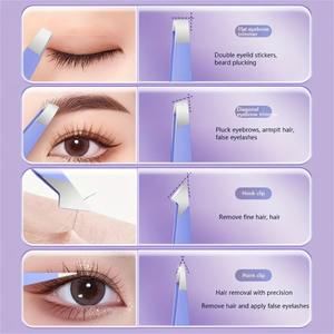 Juego de Herramientas de Belleza Profesional, Juego de Pinzas para Cejas, 4 Piezas, Pinzas de Acero Inoxidable para Vello Facial que Crecen Hacia Adentro - Product Image 2