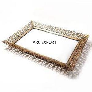 Plateau de serveur de nourriture de concepteur classique avec le plateau élégant de service de restauration rapide de conception de miroir pour la restauration d'équipement de restaurant d'hôtel - Product Image 6