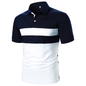 High Quality Men's Short Sleeve <b>Polo</b> Shirt Black and <b>White</b> Contrast Breathable Fabric with Custom Design and Logo Embroidery - Product Image 1