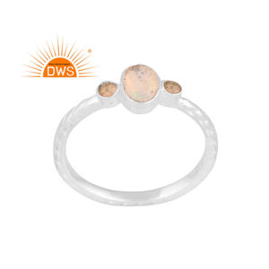 Meilleures ventes 925 bague empilable en argent sterling fin avec opale éthiopienne naturelle fabricant de bijoux personnalisés - Product Image 1
