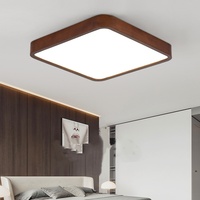 Plafonnier nordique JYLIGHTING pour chambre à coucher, rond, moderne, minimaliste, couleur bois de noyer, bois massif, lumière LED, lampe en bois