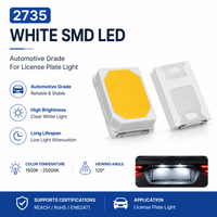 2735 LED SMD blanches pour automobile, puce LED haute fiabilité, faible atténuation 120 °   Diode d'éclairage pour éclairage de plaque d'immatriculation de voiture