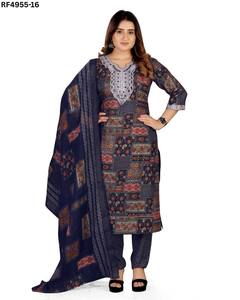 Elegante conjunto de traje Kurti bordado con Dupatta estampado y parte inferior coordinada para el estilo diario Kurti Sets - Product Image 5
