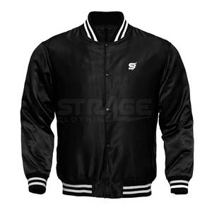 Chaqueta Varsity de Invierno con Cuello Alto y Logotipo Frontal Personalizado, Satén, Ligera, Ecológica, Nueva Llegada, Precio al por Mayor - Product Image 1