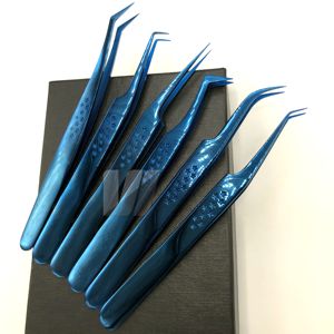 Pince à épiler professionnelle japonaise en acier inoxydable avec logo personnalisé pour extensions de cils, outil pointu durable au plasma bleu, polyvalente - Product Image 6