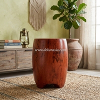 Pouf en bois massif écologique, moderne, couleur personnalisable, rouge élégant, pour salon, hôtel/bar, décoration de patio, salle