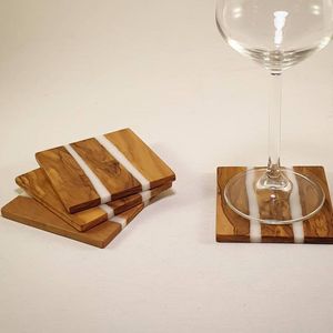 Contemporary wooden coaster set embodying craftsmanship simplicity sustainability designed for modern living spaces refined look - Product Image 6