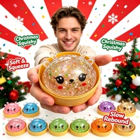 Jouets Squishy à Presser en Forme de Boulettes de Noël en TPR, Boîte Mystère en Gros pour Soulager l'Anxiété et le Jeu Sensoriel, pour Garçons et Filles
