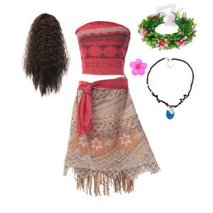 Vaiana <b>Moana</b> Princess Costume for Girls Long Elegant Dress Suits Featuring Aurora Elsa Jasmine Anna for Children's Christmas - Product Image 3