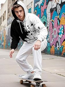 เสื้อฮู้ดผ้าคอตตอน100% เข้ารูปปกติสีพื้นลำลองสำหรับผู้ชายฤดูหนาวเป็นมิตรกับสิ่งแวดล้อมแห้งเร็วระบายอากาศ - Product Image 2