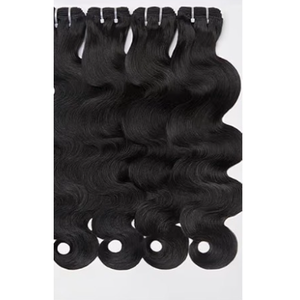 Extensiones de Cabello Virgen Indio de Templo de Lujo, Ondulado, de un Solo Donante, de 22 Pulgadas, Longitud Estirada de 8 a 28 Pulgadas - Product Image 1