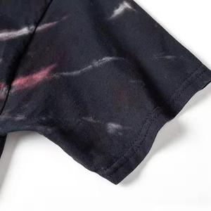 Impreso personalizado 100% algodón fibra de bambú camisetas hombres alta calidad 230 Gsm peso pesado Tie Dye gran tamaño cuello redondo - Product Image 3