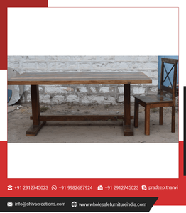 Vente en gros ensemble salle à manger moderne en bois massif design ancien style ferme pour salon ou chambre à coucher meubles en bois de récupération en vrac - Product Image 3