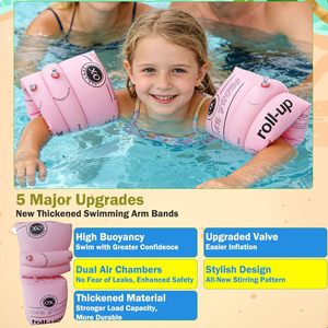 Brassards de natation gonflables pour enfants les mieux notés, manches flottantes en PVC pour la piscine, pour débutants, entraînement de sécurité, rose - Product Image 4