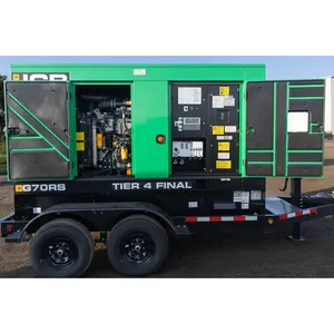 Groupe électrogène diesel industriel de 56 kW avec sélecteur de tension et interrupteur rotatif - Commercial, de secours, sur remorque - Product Image 3